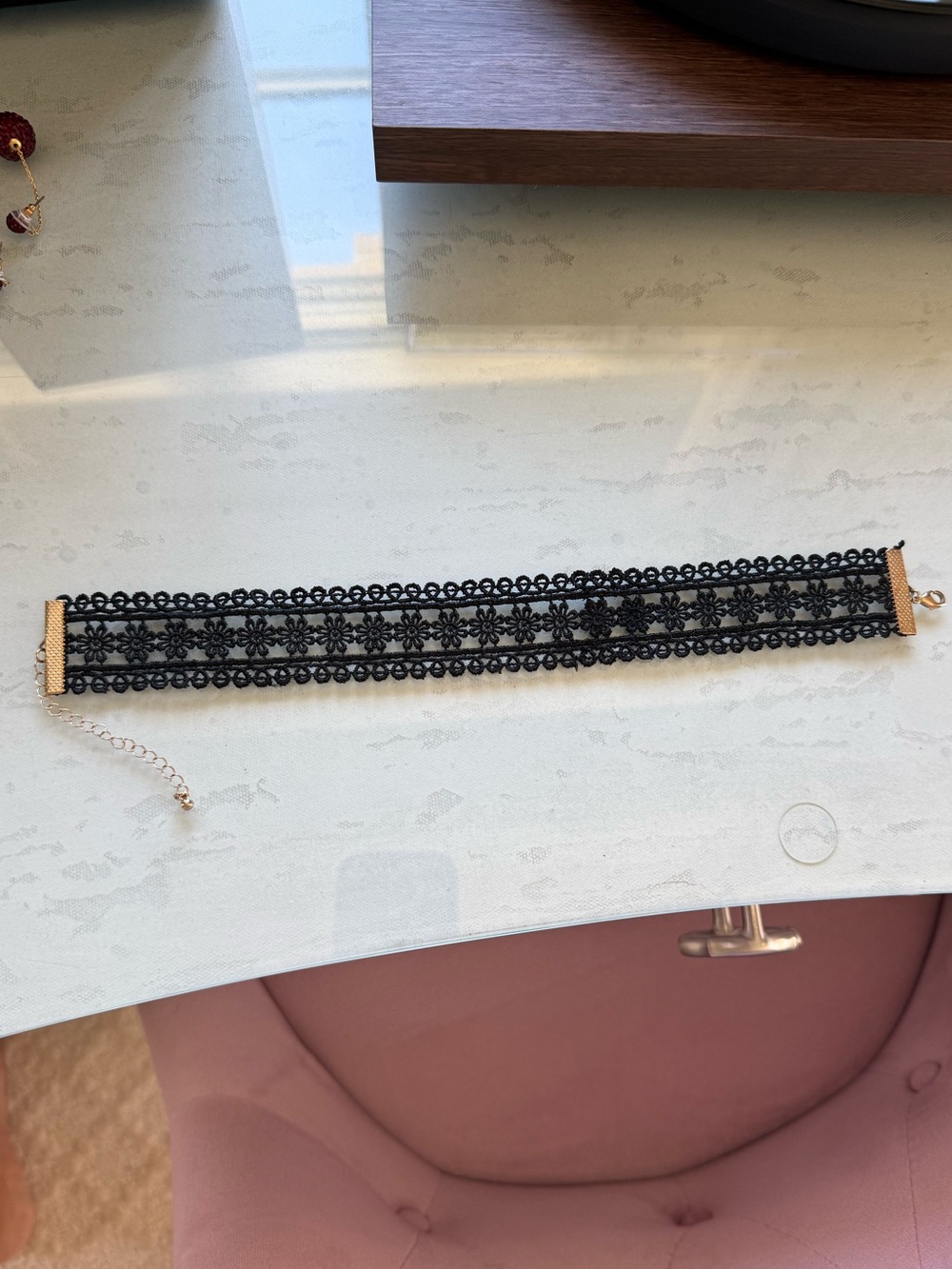 Black Floral Lace Choker Necklace